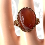 赤しまめのう・・カーネリアン サードニクス ring(16×12㎜)