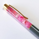 ハーバリウムボールペン(ピンク、グレー)替え芯付き