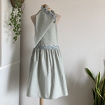 ♡シンプル可愛い:*子供ギャザーエプロン&三角巾。.:*☆M(130〜150)サイズ☆