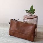 レザー れんが色ヌメ革のポーチ ペンケースにも♪