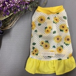 ひまわり柄メッシュ生地のワンちゃんお洋服