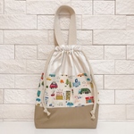 【y..k10y5**様専用🍒】上履き入れ 巾着タイプ 車柄切り替え🚗