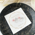 薄紅の京都オパール一粒イヤリング