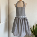 ☆*シンプル可愛い.。. 子供ギャザーエプロン&三角巾:*☆M(130~150サイズ)☆*:.。