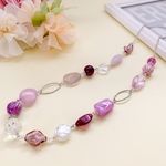ラベンダーとアメジストカラーのロングネックレス