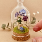 紫陽花と幸せを呼ぶ青い鳥ガラスドーム