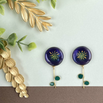 揺れるフラワーピアス【ブルー×パープル】