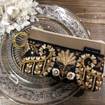 かぎポーチ★インド刺繍リボン