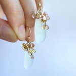 水面ピアス マット (夕陽の水面) レジンアクセサリー 金属アレルギー対応 クリアタイプあり