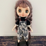 『ハンドメイド』ネオブライス花柄コーデュロイサロペットアウトフィット☆3点セット