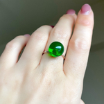 一粒リング🟢流行りの濃いめグリーン