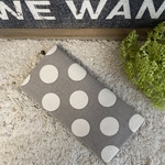 《受注後製作致します》⦿定番ドット柄 グレー×白⦿スマート長財布