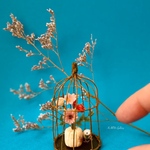 ミニチュアフラワー鳥かごアレンジ ②