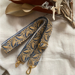 ★new★デニムカラーインド刺繍リボンのショルダーストラップ