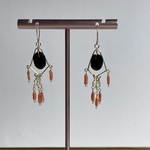 14kgf ブラックオニキス 珊瑚 ピアスorイヤリング