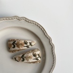 ぱっちんぴん。beige インド刺繍リボン ヘアピン