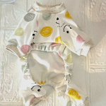 【犬服】リブ色が選べる♫スマイルにこちゃんシリーズ袖付きロンパース