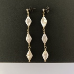 diamond shape freshwater pearl -three