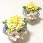 仏花 真珠の涙 宝珠 【1対】 (仏花、造花、Mサイズ、お供え、お盆、お彼岸、)