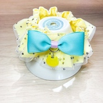 猫の首輪 シュシュタイプ イエロー&グリーン