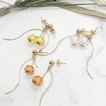 ころころ*ウェーブメタル ピアス 【オレンジ】 イヤリングへ変更OK