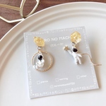 ルチルクォーツデザイン 宇宙飛行士 チタンピアス