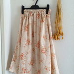 桃色小花ガーリーフレアスカート