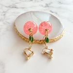 ゆらゆら りんご の 大ぶり イヤリング ピアスへ変更OK