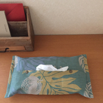 ボタニカル柄リネン ボックスティッシュカバー