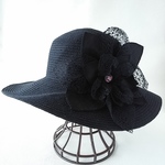 ブレード つば広 帽子 *BIGフラワー* 1点もの
