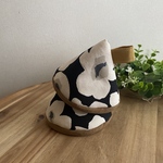 ふわふわ三角鍋つかみ 北欧ナチュラルフラワーブラック