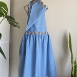 シンプル可愛い❣️子供ギャザーエプロン&三角巾☆*:.。. L(140〜160)サイズ。.:*☆