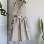 ♡シンプル可愛い:*子供ギャザーエプロン&三角巾。.:*☆M(130〜150)サイズ☆