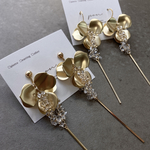 (再)ゴールドフラワー(ピアス/イヤリング/花/マット)