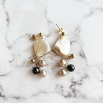【New✨】シェルとパールの ピアス イヤリング変更OK