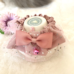 猫の首輪 シュシュタイプ くすみピンク