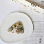 ぱっちんぴん グリーン インド刺繍 ハンドメイドヘアピン