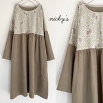 星降る夜のワンピース♡コーデュロイ ivory