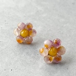 【半額商品】シンプルお花 ピアス 【パープル】