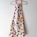 大人エプロン♡カラフルなしずく柄