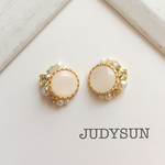 ボタンリメイクピアス