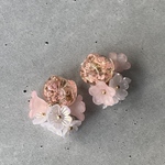 お花 づくしの イヤリング 【ピンク】