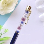 白色ローズクリップ付き 固まるハーバリウム ハーバリウムボールペン-ネイビー-