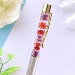 大人可愛い 固まるハーバリウム クリスタル付き ハーバリウムボールペン-シルバー-