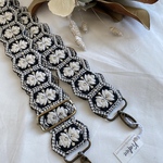 ✴︎再販✴︎太めブラックインド刺繍リボンショルダーストラップ