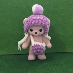 ハニーベア(ミモザ)用の 耳の出る帽子とバッグ(12)