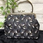 可愛い猫柄 がま口バッグ ショルダーバッグ ハンドバッグ 2way 年内発送