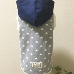 訳ありセール品《Sサイズ完成品》星柄パーカー犬服
