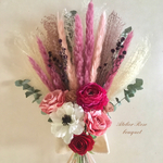 再販×5🍀華やかウェディングブーケ 前撮りブーケ フォトウェディング ブライダルブーケ ドライフラワーブーケ アネモネブーケ パンパスグラス アーティフィシャルフラワーブーケ お色目変更可