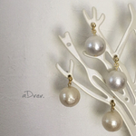 大きな一粒コットンパールピアス